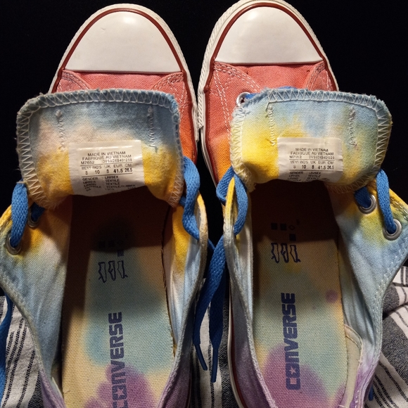 Tie dye Converse shoes mens size 8 womens size 10, 1 FREE pair of Dead socks - Picture 11 of 13